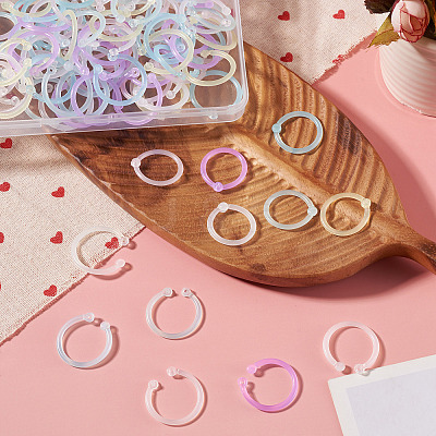 150Pcs 6 Colors Plastic Loose Leaf Book Binder Hinged Rings FIND-TA0010-54B-1