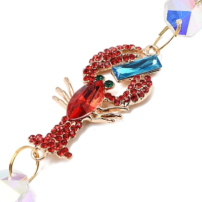 Alloy Rhinestones & Glass Charm Suncatchers HJEW-E013-01G-H-1