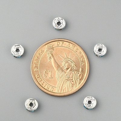 Brass Grade A Rhinestone Spacer Beads RB-A014-Z6mm-03S-1