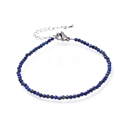 Natural Lapis Lazuli Bead Bracelets BJEW-JB04555-01-1