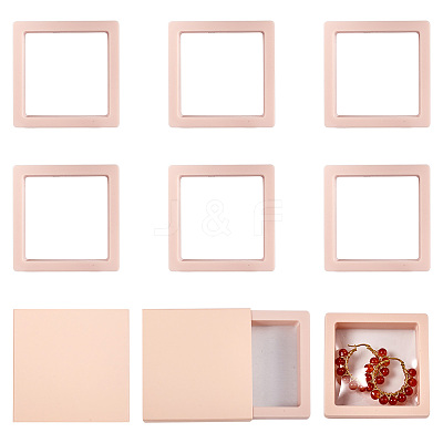 Square Transparent PE Thin Film Suspension Jewelry Floating Frame Displays ODIS-TAC0002-02C-1