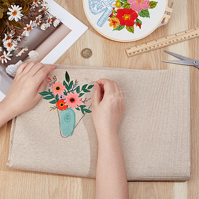 14CT Linen Cross-stitch Fabric DIY-WH0899-454-1