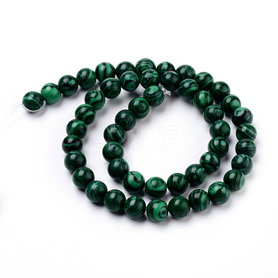 Synthetic Malachite Bead Strands G-Q462-57-8mm-1