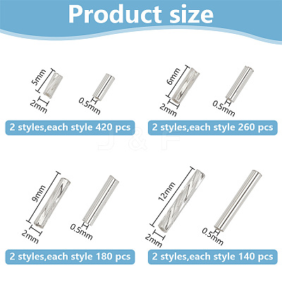 2000Pcs 8 Styles Glass Bugle Beads SEED-AR0001-26B-1