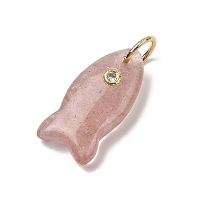 Natural Strawberry Quartz Pendants G-A297-01G-08-1
