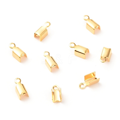 Brass Folding Crimp Ends KK-F824-111G-1