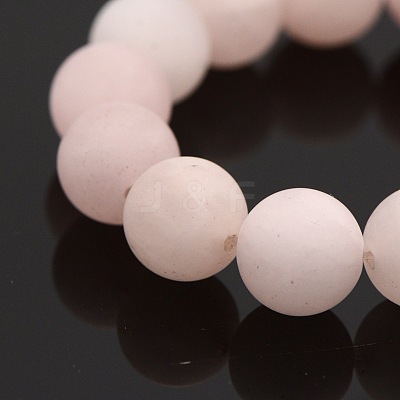 Frosted Natural Rose Quartz Round Bead Strands G-M272-06-8mm-1
