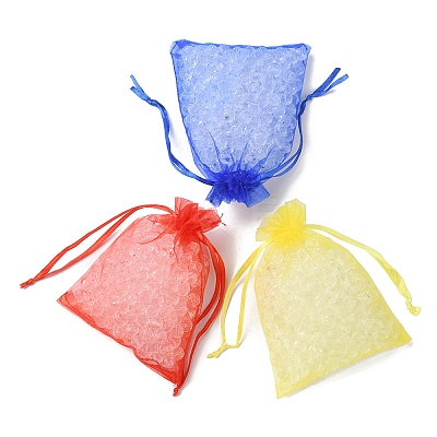 20Pcs 10 Colors Rectangle Organza Drawstring Bags CON-YW0001-31A-1
