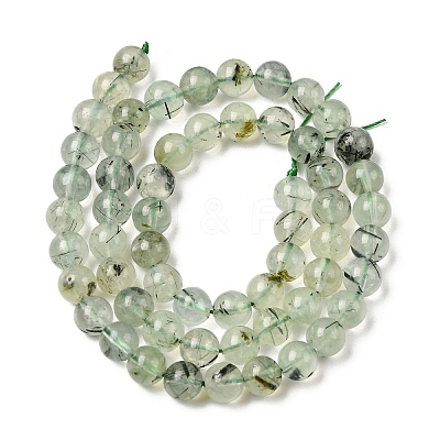 Natural Prehnite Beads Strands G-G457-6mm-03-1