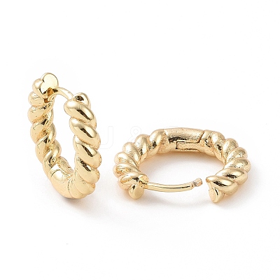 Brass Twist Rope Hoop Earrings for Women EJEW-A083-17G-1