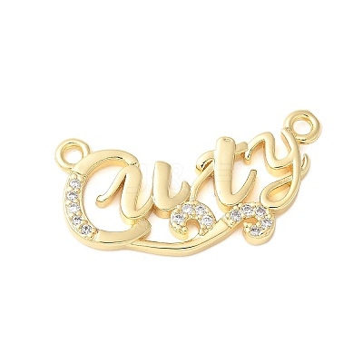 Brass Micro Pave Clear Cubic Zirconia Links KK-D357-03D-G-1