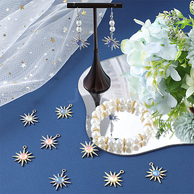 24Pcs 6 Styles Rack Plating Alloy Pendants FIND-SC0005-41-1