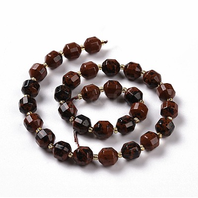 Natural Mahogany Obsidian Beads Strands G-G990-F12-1