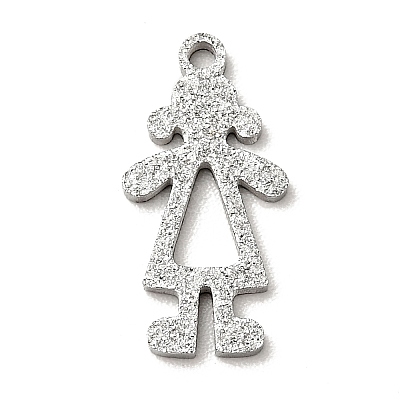 Non-Tarnish 304 Stainless Steel Textured Pendants STAS-J040-06B-P-1