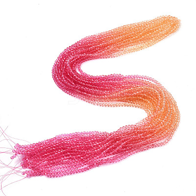 Transparent Gradient Color Glass Beads Strand GLAA-TAC0022-05D-1