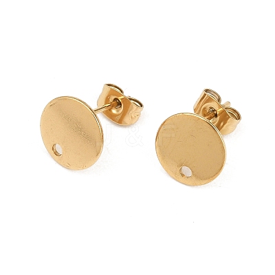 Ion Plating(IP) 304 Stainless Steel Stud Earring Findings STAS-P198-25-10mm-G-1