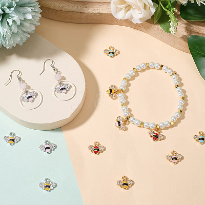 32Pcs 8 Colors Alloy Rhinestone Pendants FIND-SC0014-76-1