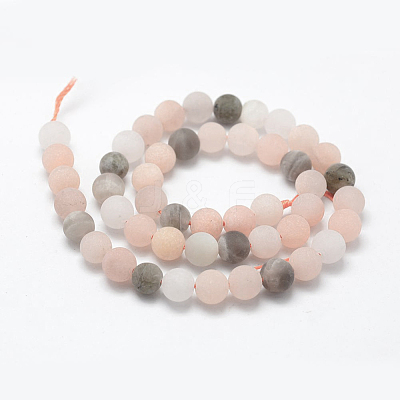 Natural Multi-Moonstone Beads Strands G-E365-06-6mm-1