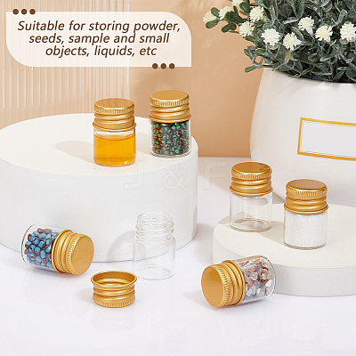 80Pcs Clear Glass Bead Storage Tubes CON-BC0007-38-1