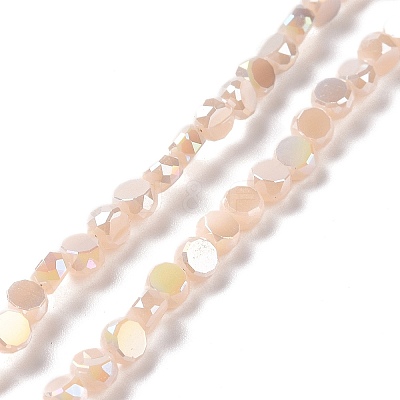Electroplate Glass Beads Strands GLAA-E036-04C-1