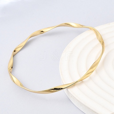Twisted 304 Stainless Steel Bangles for Women BJEW-D408-06G-1