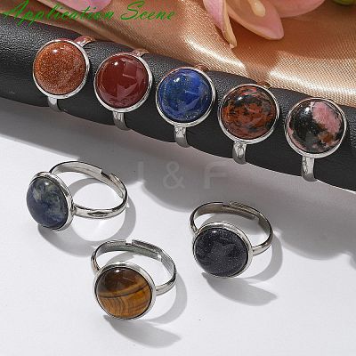 Tarnish Resistant 304 Stainless Steel Pad Ring Settings STAS-G173-19P-18mm-1