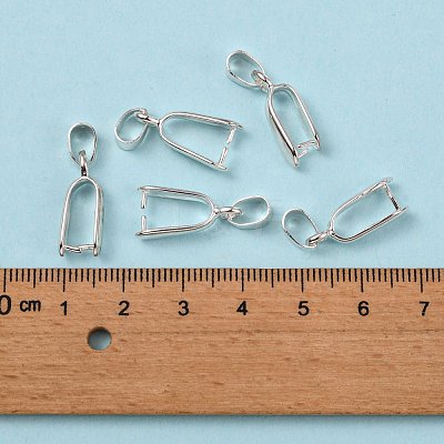 Silver Color Plated Brass Ice Pick Pinch Bails X-KK-K802-S-1