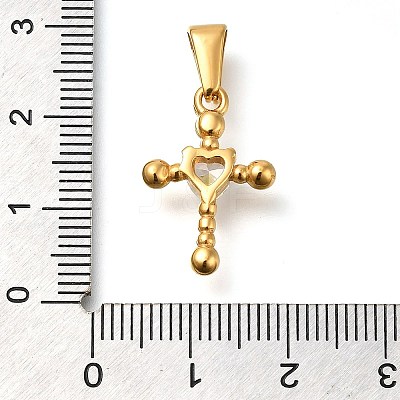 Ion Plating(IP) 304 Stainless Steel Pendants with Cubic Zirconia STAS-Z113-04G-1