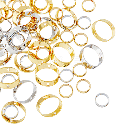 80Pcs 4 Style Rack Plating Brass Bead Frames KK-HY0003-02-1
