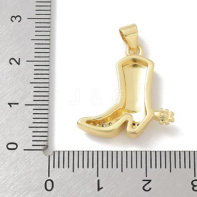 Brass Micro Pave Cubic Zirconia Pendants X-KK-M300-30G-1