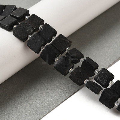Natural Black Stone Beads Strands G-L596-A11-01-1