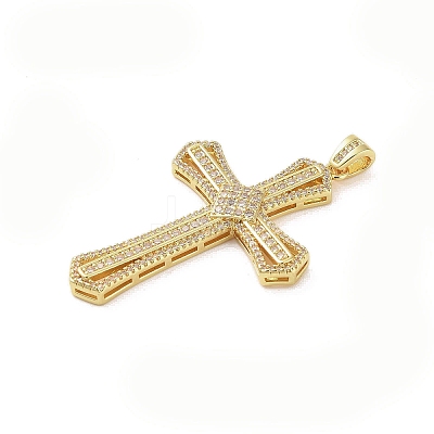 Golden Brass Micro Pave Cubic Zirconia Pendants KK-A209-04E-G-1