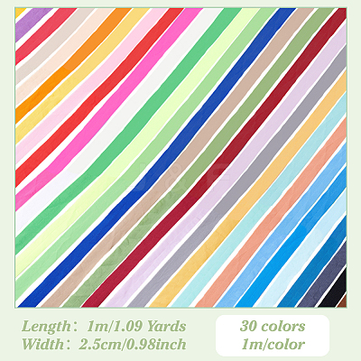 30Pcs 30 Colors Nylon Ribbons SRIB-ME0001-18C-1