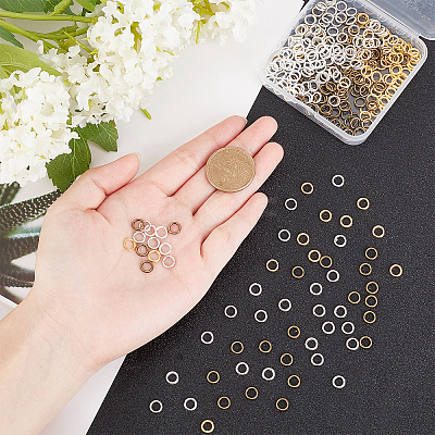 480Pcs 4 Colors Alloy Round Rings FIND-CA0001-98-1