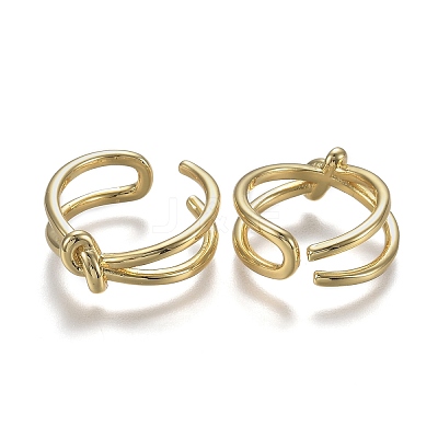 Adjustable Brass Cuff Rings RJEW-Z001-02G-1