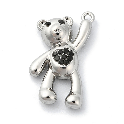 Rack Plating Alloy with Rhinestone Pendants FIND-Z051-06P-01-1