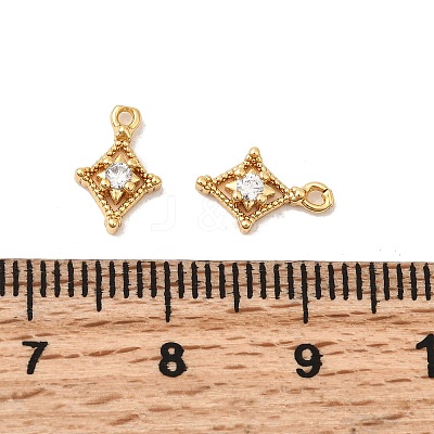 Brass Micro Pave Cubic Zirconia Pendants KK-P340-28G-1