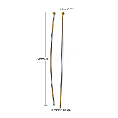 Brass Ball Head Pins X-RP0.7x70mm-AB-1