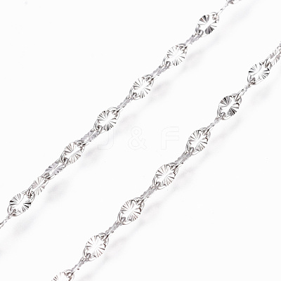 Non-Tarnish 304 Stainless Steel Textured Cable Chains CHS-D004-02P-1