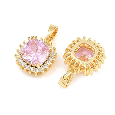 Brass Micro Pave Cubic Zirconia Charms CU-CBAA6E8-06G-02-1