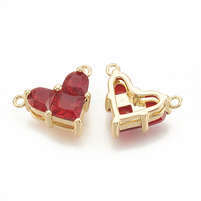 Brass Cubic Zirconia Charms X-KK-S340-12G-04-1