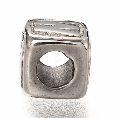 Tarnish Resistant 304 Stainless Steel European Beads OPDL-L020-001W-1