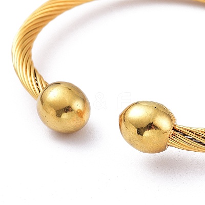 304 Stainless Steel Cuff Bangles BJEW-M284-12G-1