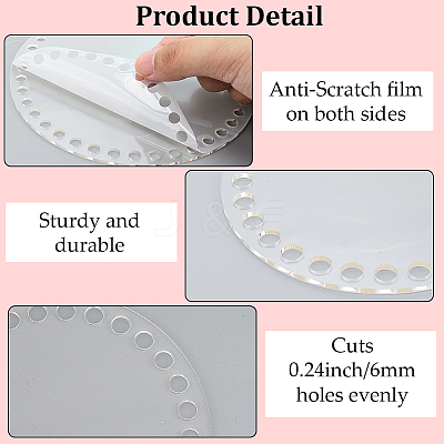 4Pcs Flat Round Acrylic Sheet MACR-CP0001-01A-1