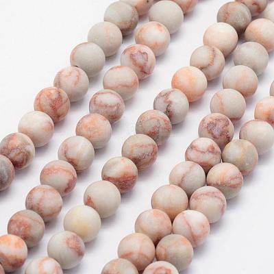 Natural Red Netstone Beads Strands G-F518-17-6mm-1