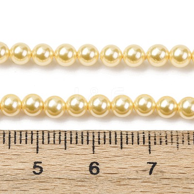 Electroplated Shell Pearl Beads Strands BSHE-G041-4mm-01-1