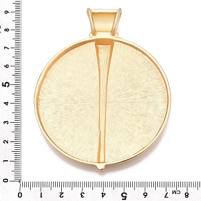 Plating Hammered Alloy Big Pendants PALLOY-T090-10G-1