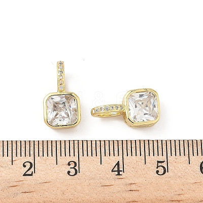 Brass Micro Pave Cubic Zirconia Pendants X-KK-L239-020G-1