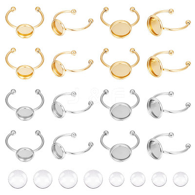 DIY Blank Dome Cuff Ring Making Kit DIY-UN0005-18-1