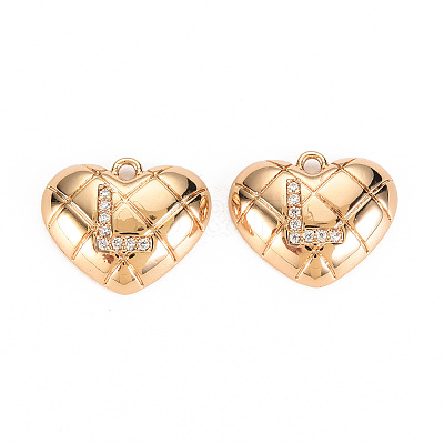 Brass Micro Pave Clear Cubic Zirconia Pendants KK-S360-144L-NF-1